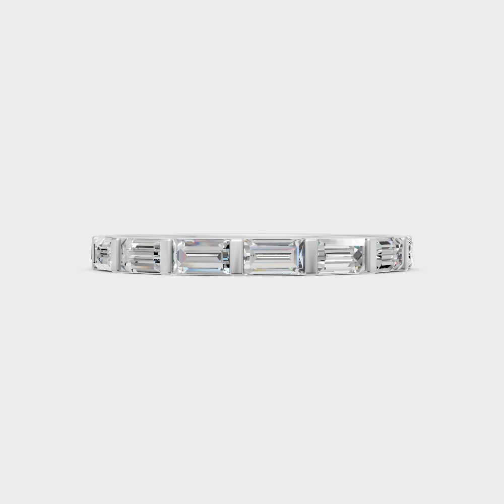 Premium 950 platinum baguette-cut lab-grown diamond band